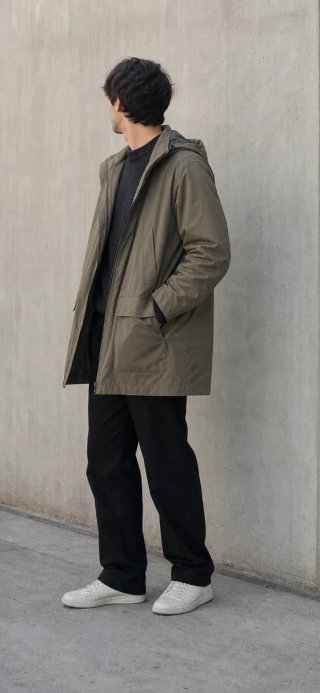Parka hombre water repellent. Talla L. Mango