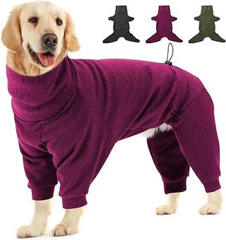 Dotoner Abrigo de XXXL Forro Polar cálido de Cuatro Patas para Perro,Abrigo de Invierno para Perro,R