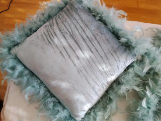 2 Cojines Terciopelo Gris/Teal