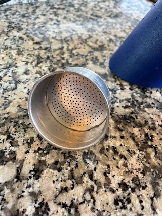 Cafetera de Metal Hierro Azul y Gris