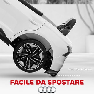 AUDI RS Coche Eléctrico para Niños 3-5 Años 12V Doble Motor, Coche Eléctrico para Niños 3-5Km/H Con Cinturón de Seguridad, Control Remoto, Suspensiones, Música, Luces LED y Claxon, Blanco