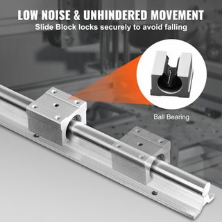 Conjunto de Rieles Guía Lineales, 2 PCS 39.4 in/1000 mm Rieles Guía SBR16 y 4 PCS Bloques Deslizantes SBR16UU, SBR16 1000mm, Kit de Rieles Lineales y Rodamientos para Máquinas Automatizadas Proyec...