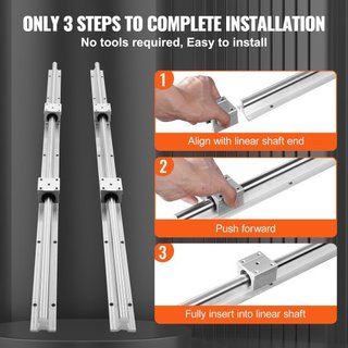 Conjunto de Rieles Guía Lineales, 2 PCS 39.4 in/1000 mm Rieles Guía SBR16 y 4 PCS Bloques Deslizantes SBR16UU, SBR16 1000mm, Kit de Rieles Lineales y Rodamientos para Máquinas Automatizadas Proyec...