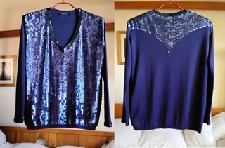 Jersey Twin-set Lentejuelas Azul Talla L