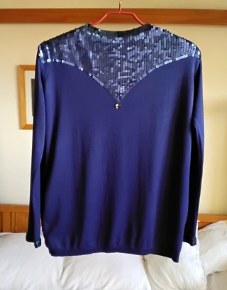 Jersey Twin-set Lentejuelas Azul Talla L