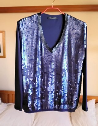 Jersey Twin-set Lentejuelas Azul Talla L