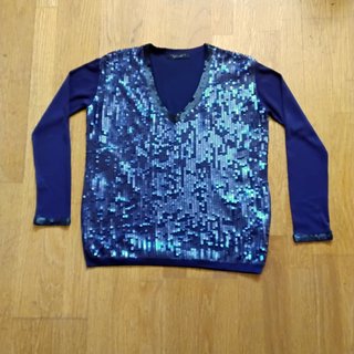 Jersey Twin-set Lentejuelas Azul Talla L