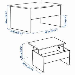 Mesa Centro Elevable IKEA Negra