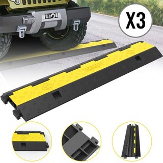Protector de Cable 101x24.5x5cm Paquete de 3 de 2 4989.5 kg de Capacidad por Eje Rampas de Cuerda Protectora de Tráfico de Caucho