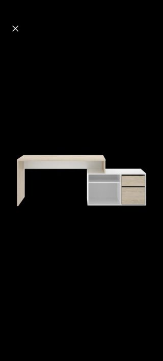 Escritorio reversible beige y blanco