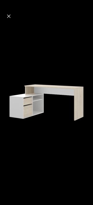 Escritorio reversible beige y blanco