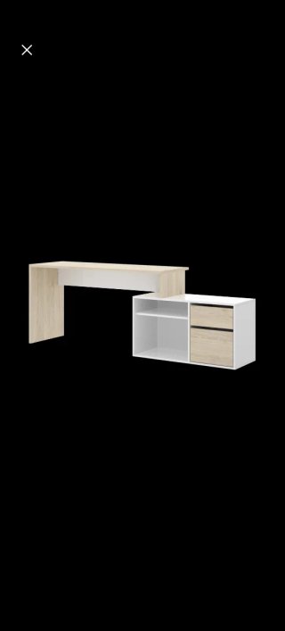 Escritorio reversible beige y blanco