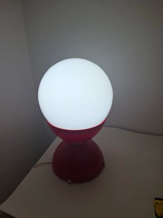 Lampada vintage rossa e bianca
