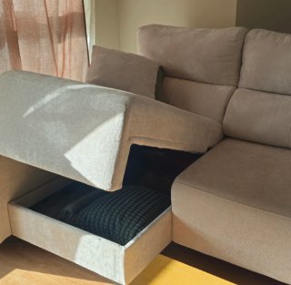 Sofá Chaiselongue 280cm Tela Beige