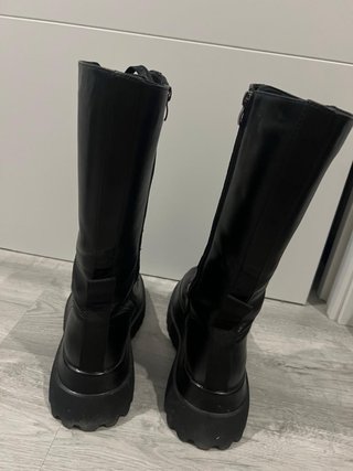 Botas Bosanova Negras Plataforma Cordones
