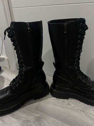 Botas Bosanova Negras Plataforma Cordones