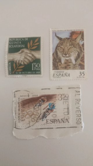 Lote 3 sellos España Guinea Ecuatorial