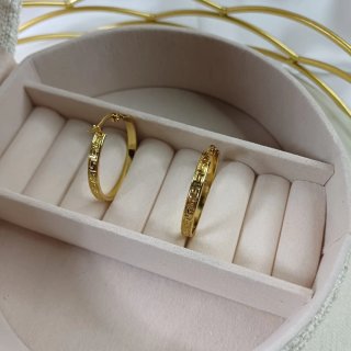 Aros Chapados en Oro 18k Diseño Grecia