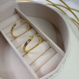 Aros Chapados en Oro 18k Diseño Grecia