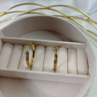 Aros Chapados en Oro 18k Diseño Grecia