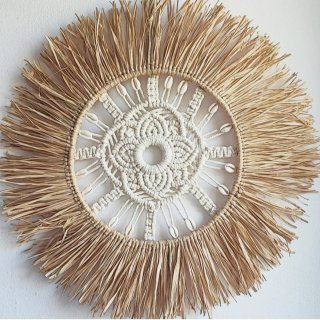 Tapiz macramé Algodón y Rafia 42cms