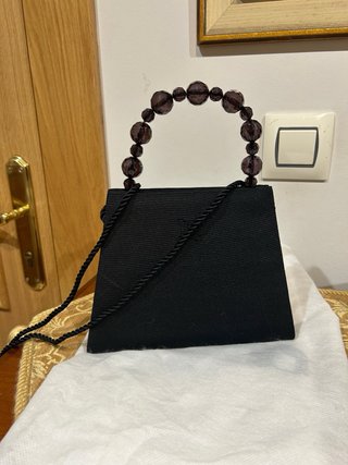 Bolso joya ceremonia negro con pedrería