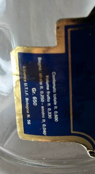 Barattolo vuoto liquore prugne Fabbri