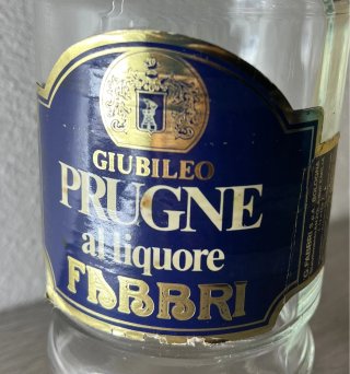 Barattolo vuoto liquore prugne Fabbri