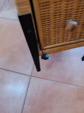 Mueble auxiliar mimbre/madera 5 cajones
