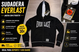 Sudadera Everlast Negra Chica Talla XL