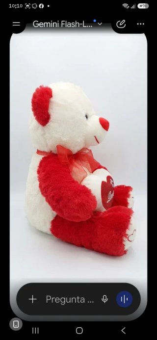 Osito de peluche rojo y blanco