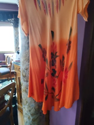 Vestido tonos naranja talla única
