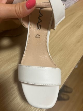 Sandalo con zeppa bianca 12 cm