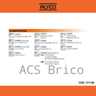 Caja Herramientas 60 Piezas Alyco 170781