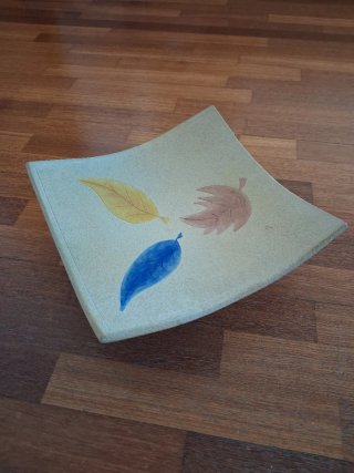 Centro de mesa decorativo hojas cerámica