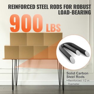 Patas de Mesa Hairpin 0.7M, Juego de 4 Patas de Escritorio 408.2KG de Capacidad de Carga, Patas de Escritorio Hairpin de 3 Varillas para Sillas de Escritorio, Banco, Mesa de Comedor, Patas de Mueb...