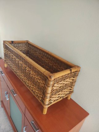Cesta Mimbre Bambú Rectangular