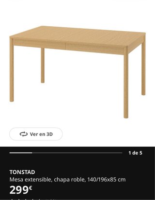 Mesa comedor extensible madera