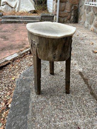 Banco de carnicero antiguo de madera maciza