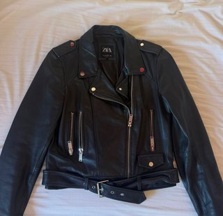 Chaqueta Cuero Mujer Negra