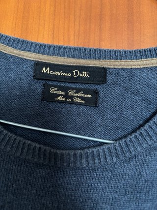 Jersey Massimo Dutti azul con parches en codos Tal