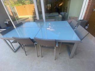 Conjunto de jardín 8 plazas cristal y ratán