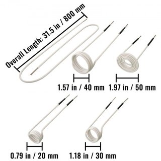 Kit de Bobinas de Calentador por Inducción 8PCS Las Bobinas de Calentador por Inducción Más Usadas con Longitudes Variables, Herramienta de Calentador por Inducción Resistente al Calor con Flexibi...