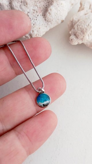 Mini Colgante Mar Azul y Plata