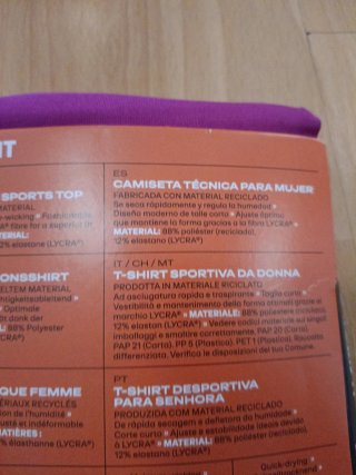 Camiseta Crivit Running Talla M Morado