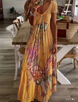 Vestido Verano Mariposas Multicolor Talla Única