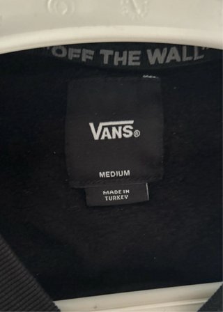 Sudadera Vans Negra Sin Gorro Talla M.