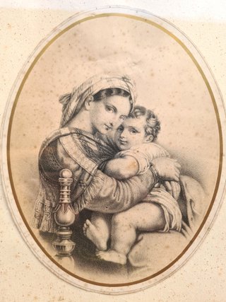 Stampa Madonna con Bambino, Cornice Dorata, 800