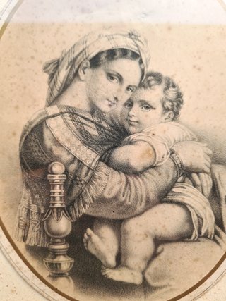 Stampa Madonna con Bambino, Cornice Dorata, 800