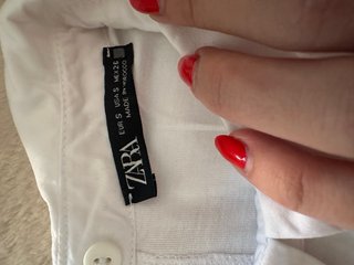 Camiseta Zara Blanca Cuello Camisa